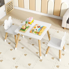 Load image into Gallery viewer, Children Activity Table with 2 Chairs and Pine Wood Legs
