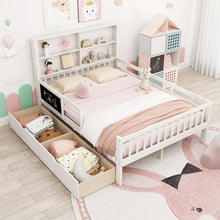 Load image into Gallery viewer, Wooden Kids Floor Bed with Guardrails

