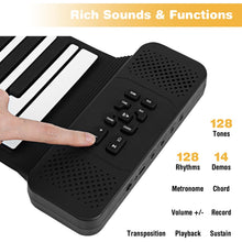 Load image into Gallery viewer, Portable Hand Roll Piano Keyboard with 128 Rhythms
