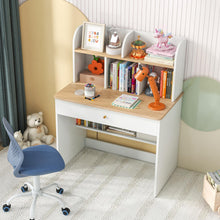 Load image into Gallery viewer, Kids Wooden Study Desk with Drawer and Storage Shelf
