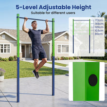 Load image into Gallery viewer, Outdoor In-Ground Pull Up Bar Station, Heavy Duty Metal Chin Up Bar with 5 Adjustable Heightsv
