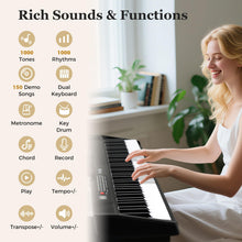 Load image into Gallery viewer, 88 Key Foldable Piano Keyboard with MIDI Wireless Connection and Microphone
