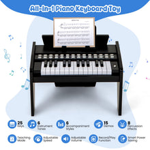 Load image into Gallery viewer, 25 Lighted Keys Kids Piano Keyboard Mini Digital Piano Wooden Toy
