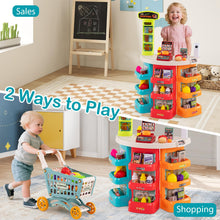 Load image into Gallery viewer, Supermarket Playset for Kids 76 Pieces Pretend Play Grocery Store Set
