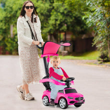 Load image into Gallery viewer, 3-in-1 Ride on Push Car with Adjustable Canopy and Steering Push Bar
