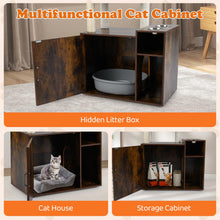 Load image into Gallery viewer, Cat Litter Box Enclosure with Sisal Scratching Post and Mat
