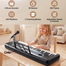 Load image into Gallery viewer, 61 Keys Kids Piano Keyboard with Adjustable Stand for Aged 3+ Years Old
