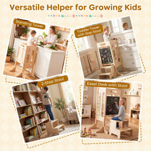 Load image into Gallery viewer, Toddler Step Stool Foldable Standing Tower with Anti-tip Feet
