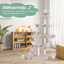 Load image into Gallery viewer, Modern Cat Tree 140cm Tall Wooden Cat Tower
