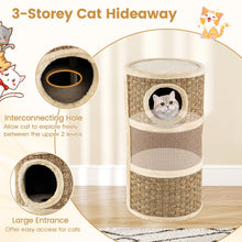 Load image into Gallery viewer, Cat House for Indoor Cats, 3/4-Story Cat Hideaway Cave Bed
