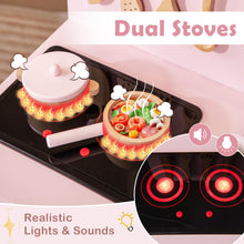 Load image into Gallery viewer, Toddler Pretend Play Kitchen with Light up Stove and Cooking Sounds
