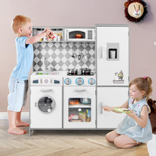 Load image into Gallery viewer, Pretend Play Kitchen with Ice Maker and Cooking Stove for Kids
