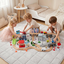 Load image into Gallery viewer, Wooden Train Track Set, 3-in-1 Kids Activity Table
