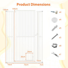 Load image into Gallery viewer, Extra Tall Pet Gate Heavy-Duty Metal Cat Gate with Wide Opening
