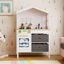 Load image into Gallery viewer, Kids Play Kitchen with 2 Stoves and Drawers and Dishwasher
