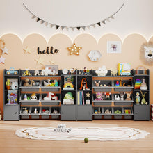 Load image into Gallery viewer, 142 cm Large Toy Storage Organizer with 8 Removable Bins and Bookshelf
