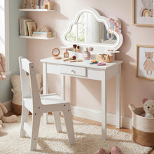 Load image into Gallery viewer, Kids Vanity Table and Chair Set, Children Dressing Table

