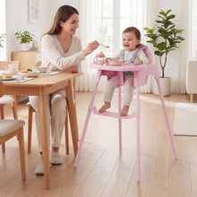 Load image into Gallery viewer, 4-in-1 Convertible Baby High Chair with 2 Heights Removable Double Tray
