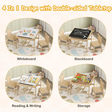 Load image into Gallery viewer, Kids Table and Chairs 4 in 1 Wooden Activity Desk Set (Bear Shape)
