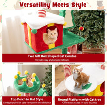 Load image into Gallery viewer, Cute Christmas Cat Tree Large Cat Tower with Sisal Scratching Posts and Carpe

