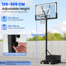 Load image into Gallery viewer, 4.1-10FT Height Adjustable Portable Basketball Hoop Outdoor
