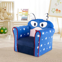 Load image into Gallery viewer, Kids Sofa Chair, Wooden Children Armchair with Cute Pattern and Non-slip Foot Pads
