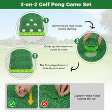 Load image into Gallery viewer, 11 FT Putting Green Mat with 2 Adjustable Putters 6 Balls and 12 Hole Covers for Party
