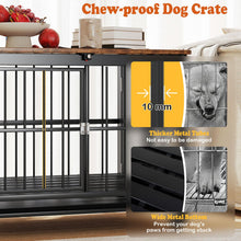Load image into Gallery viewer, Foldable Dog Crate Furniture with Removable Tray Heavy-duty Chew-resistant Dog Kennel

