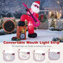 Load image into Gallery viewer, 8.4 Feet Inflatable Santa Claus Pre-lit Xmas Santa Playing Guitar with Music
