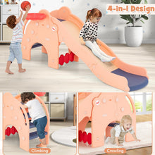 Load image into Gallery viewer, 4 in 1 Toddlers Freestanding Slides with Basketball Hoop
