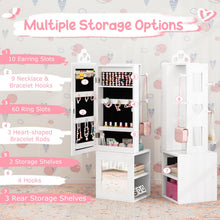 Load image into Gallery viewer, Kids Jewelry Cabinet, 3 in 1 Girls Jewelry Organizer with Full-Length Mirror
