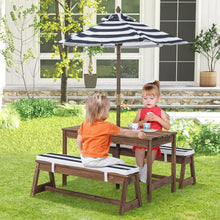 Load image into Gallery viewer, Kids Picnic Table with Cushions and Umbrella
