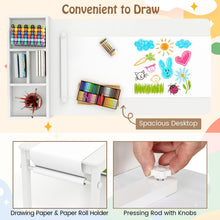 Load image into Gallery viewer, Kids Art Table and Chairs Set with Paper Roll and Storage Shelves
