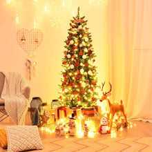 Load image into Gallery viewer, Pre-lit Artificial Pencil Christmas Tree with Warm White UL-listed Lights

