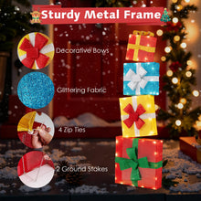 Load image into Gallery viewer, Set of 3/4 Christmas Lighted Gift Boxes Decoration
