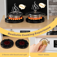 Load image into Gallery viewer, Wooden play kitchen with stove and sounds childrens kitchen with sink

