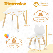 Load image into Gallery viewer, Children Activity Table with 2 Chairs and Pine Wood Legs
