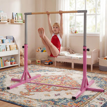 Load image into Gallery viewer, Gymnastics Training Bar, 85-145cm/90-150cm Height Adjustable Horizontal Kip Bars with Non-slip Pads
