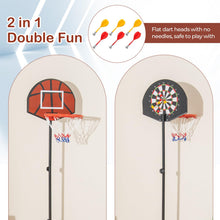Load image into Gallery viewer, 2-in-1 Kids Basketball Hoop with Dart Board
