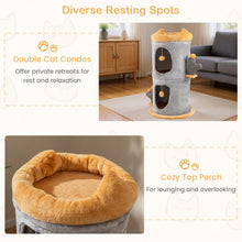 Load image into Gallery viewer, Cute Small Cat Tree Tower with Cozy Condos and Plush Danging Balls
