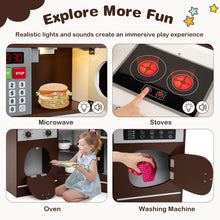 Load image into Gallery viewer, Kids Wooden Corner Kitchen Pretend Toy Kitchen Playset for 3+ Years Old
