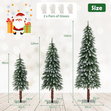 Load image into Gallery viewer, Artificial Xmas Tree Set of 3 with PVC Branch Tips and Warm White LED Lights
