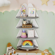 Load image into Gallery viewer, 4-Tier Kids Corner Bookshelf for Kids Room and Nursery Playroom
