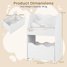 Load image into Gallery viewer, Toy Storage Organizer, 3-Tier Kids Bookcase with Rolling Drawer
