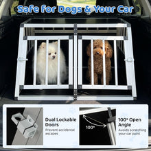 Load image into Gallery viewer, Aluminium Car Dog Crate, Chew-proof Dog Transport Crate Travel Box
