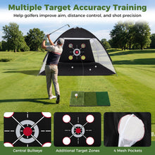 Load image into Gallery viewer, Golf Practice Net, 10x7ft Golf Hitting Net with Foldable Tri-Turf Mat
