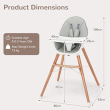 Load image into Gallery viewer, High Chair for Babies and Toddlers, Wooden Baby Highchair
