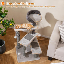 Load image into Gallery viewer, Cat Tree, 93cm Tall Modern Cats Tower with Padded Top Perch
