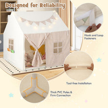 Load image into Gallery viewer, Kids Tent, Large Play Tent with Padded Mat, Star Lights, Flags, Windows &amp; Storage Pockets
