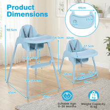 Load image into Gallery viewer, 4-in-1 Convertible Baby High Chair with 2 Heights Removable Double Tray
